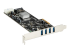 PEXUSB3S44V - Startech PCI Express (PCIe) SuperSpeed USB 3.0-kortadapter med 4 portar och 4 dedicerade kanaler på 5 Gbps ? UASP ? SATA/LP4-ström - Vänster vinkel