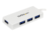 ST4300MINU3W - Startech Bärbar SuperSpeed mini USB 3.0-hubb med 4 portar - Vänster vinkel
