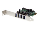 Startech PCI Express PCIe SuperSpeed USB 3.0-kontrollerkortadapter med 4 portar och UASP