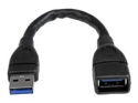 StarTech.com USB 3.0 A-till-A förlängningskabel ? 15 cm, svart