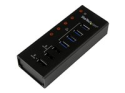 StarTech.com USB 3.0-hubb med 4 portar plus 3 dedicerade USB-laddningsportar (2x 1A & 1x 2A) ? väggmonterbart metallhölje